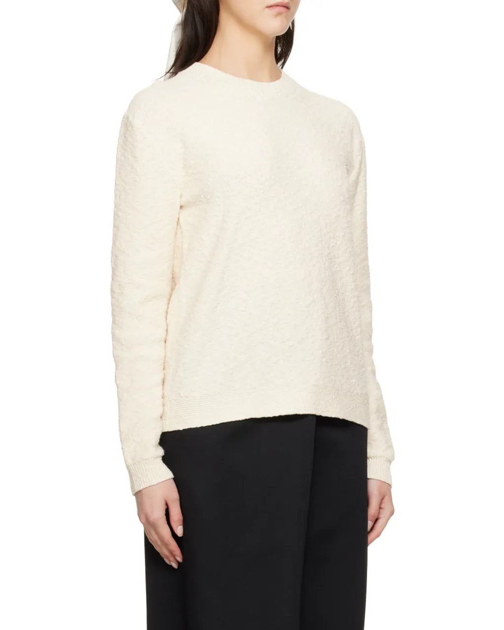 Long Cuffed Sleeved Crewneck Sweater