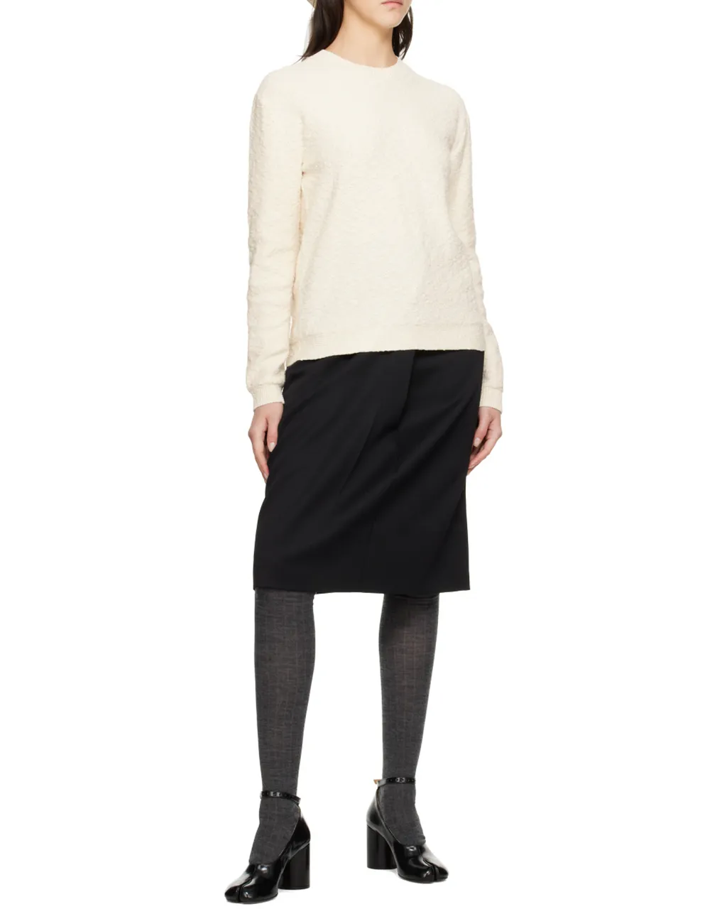 Long Cuffed Sleeved Crewneck Sweater