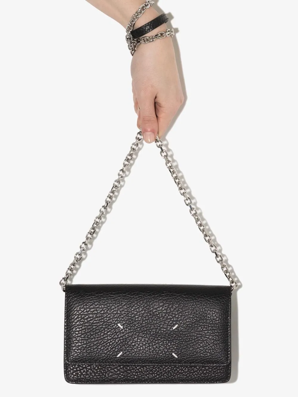 Four-Stitch Foldover Top Crossbody Bag