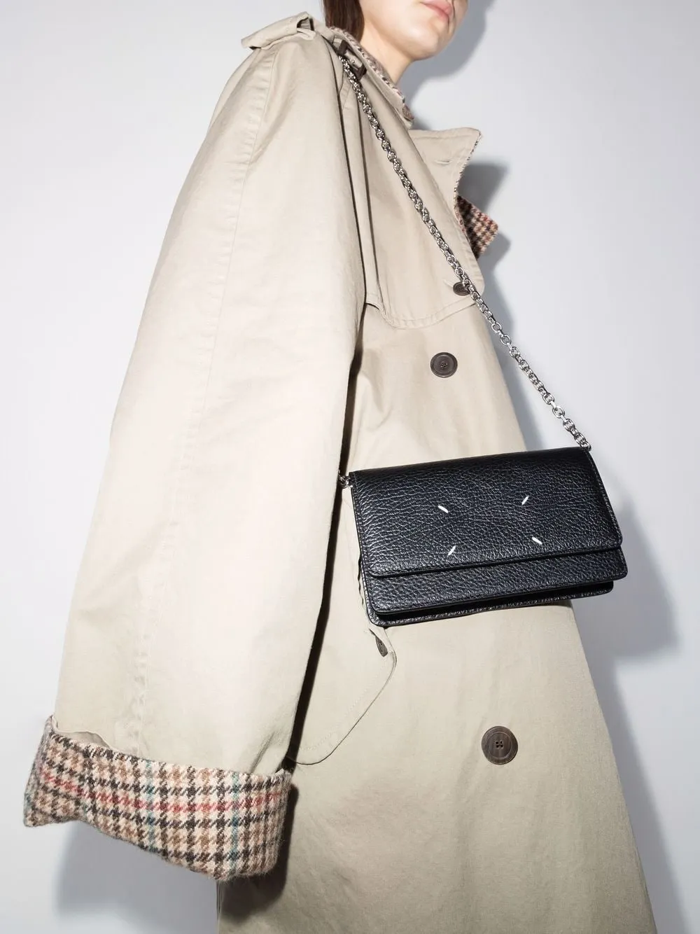 Four-Stitch Foldover Top Crossbody Bag