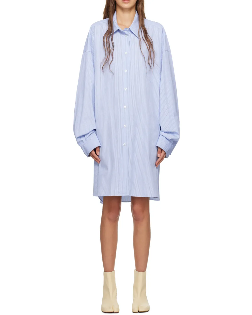 Striped Button-Up Oversized Shirt