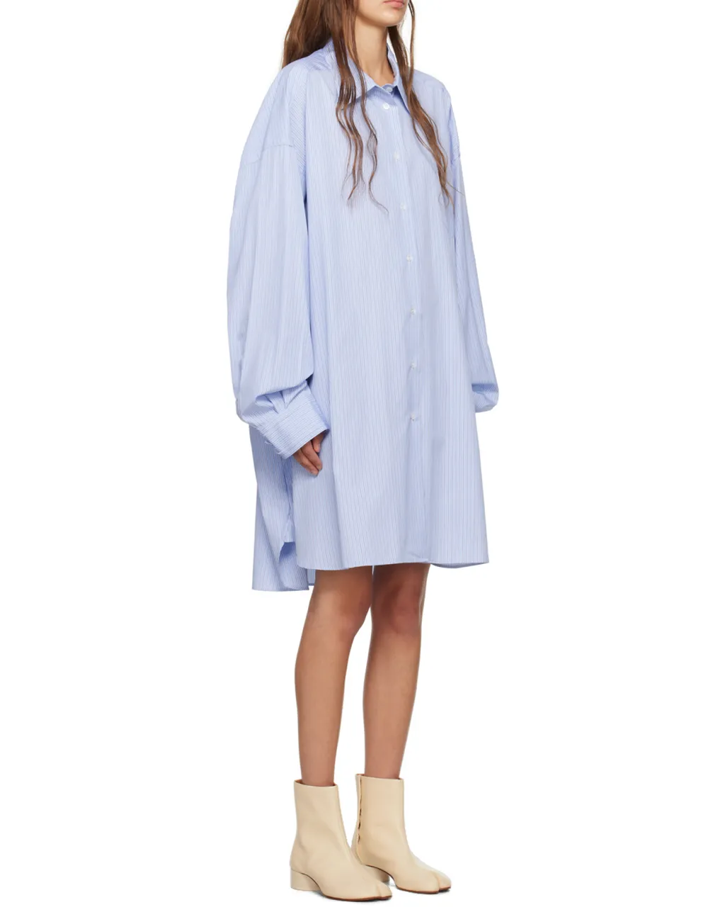 Striped Button-Up Oversized Shirt