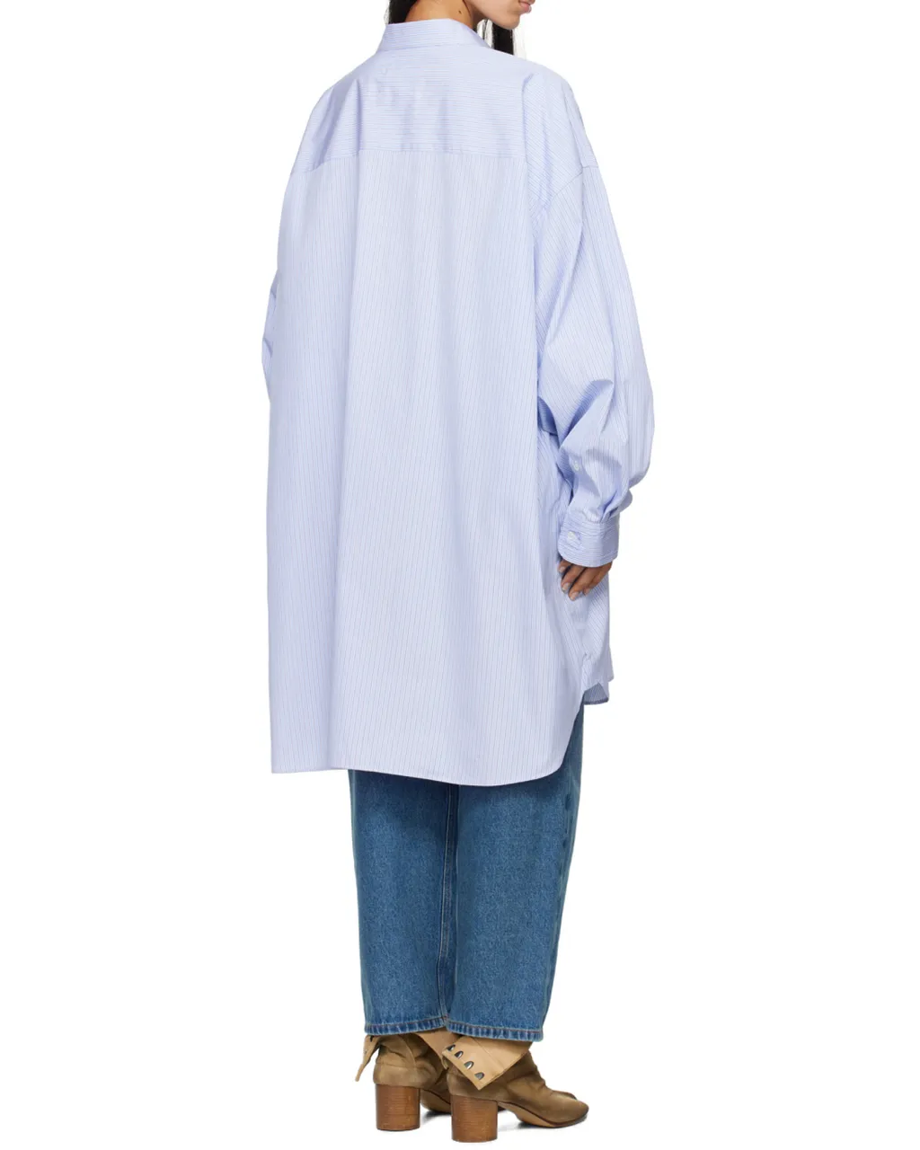 Striped Button-Up Oversized Shirt