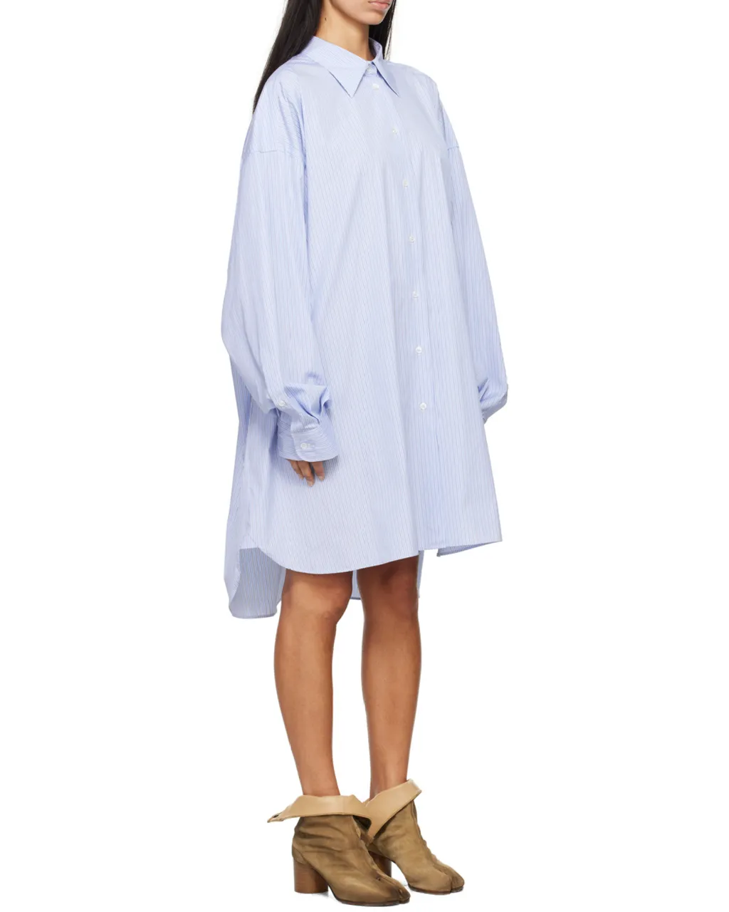 Striped Button-Up Oversized Shirt