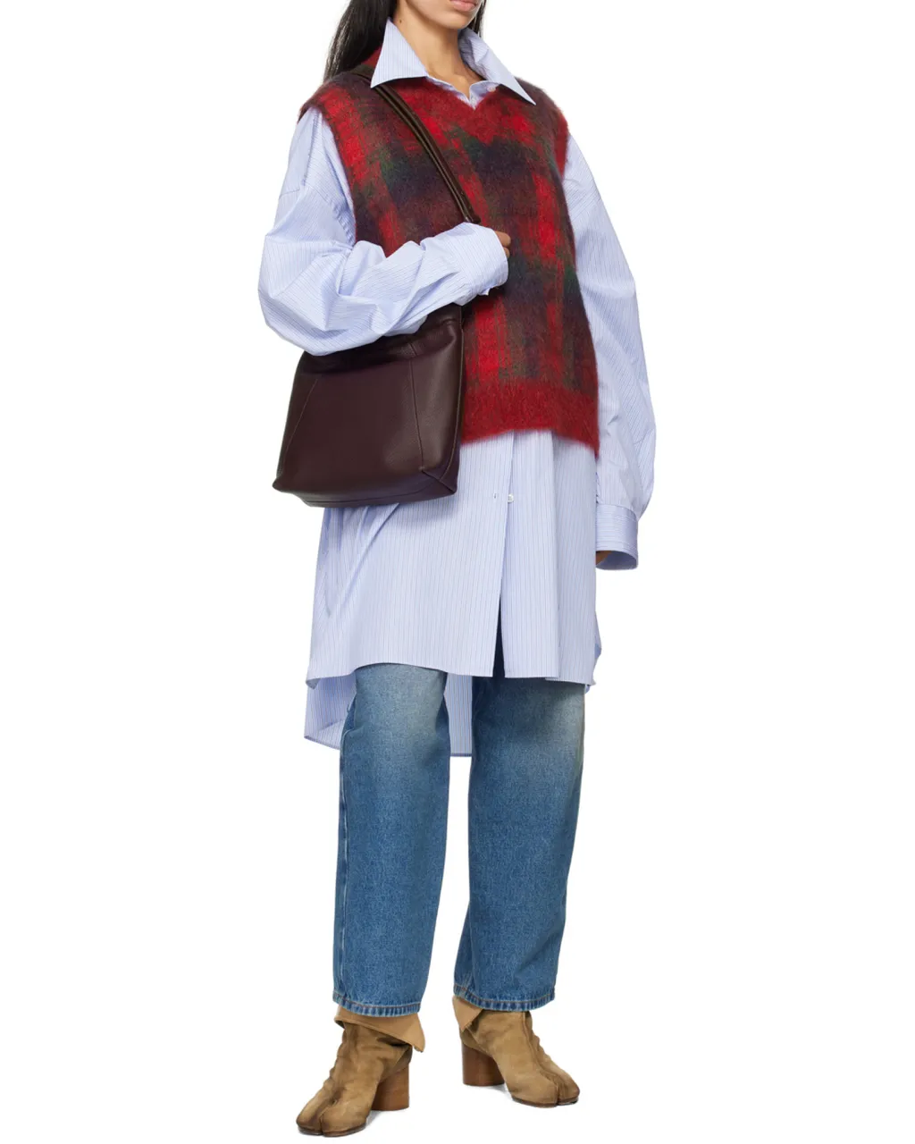 Striped Button-Up Oversized Shirt