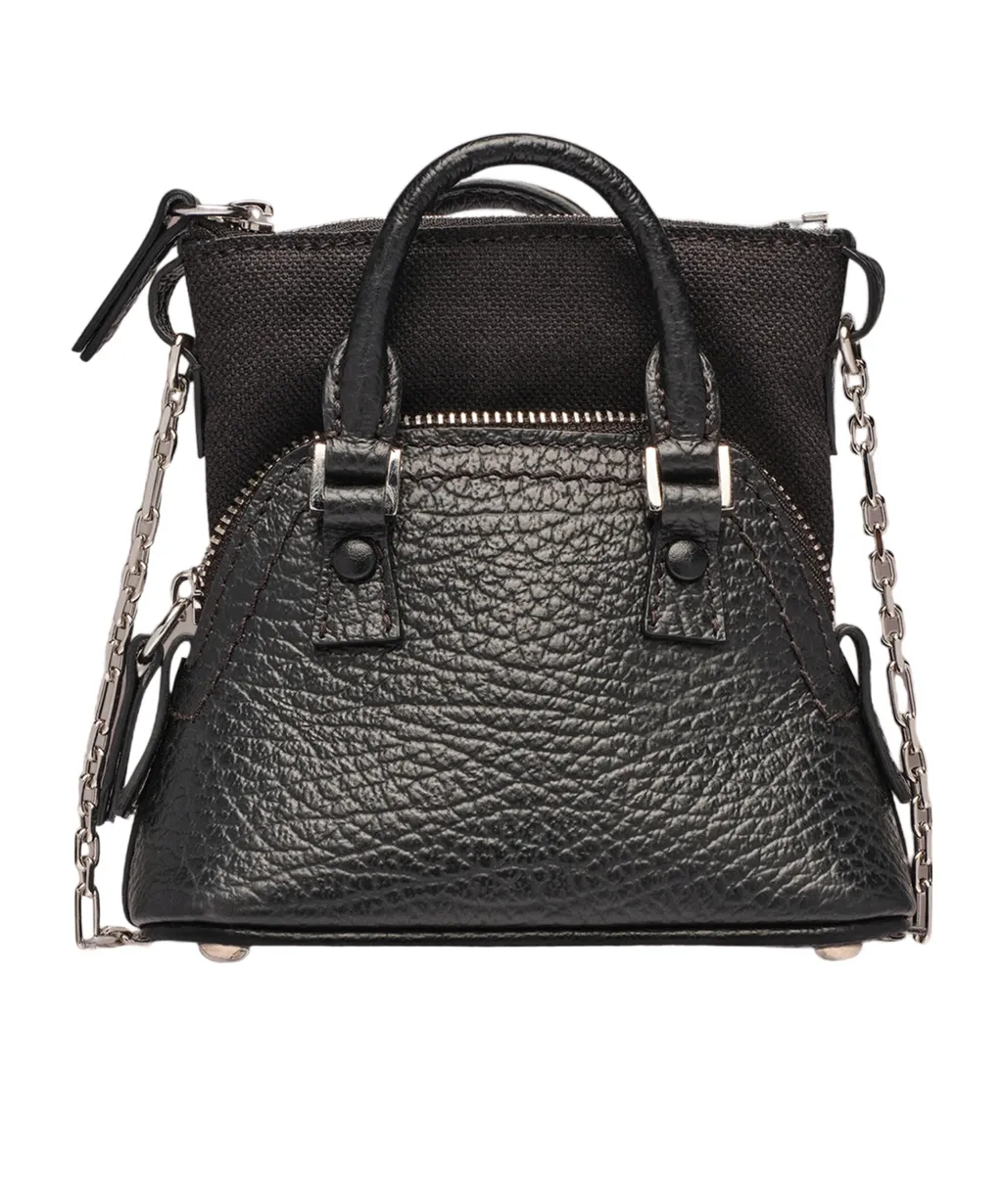 Numbers-Patch Zipped Mini Shoulder Bag