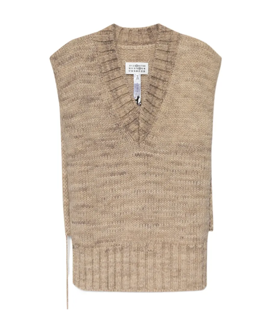 V-Neck Ribbed Knitted Vest