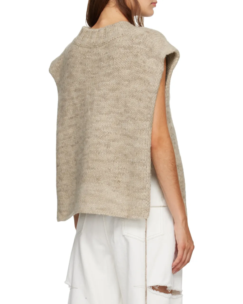 V-Neck Ribbed Knitted Vest