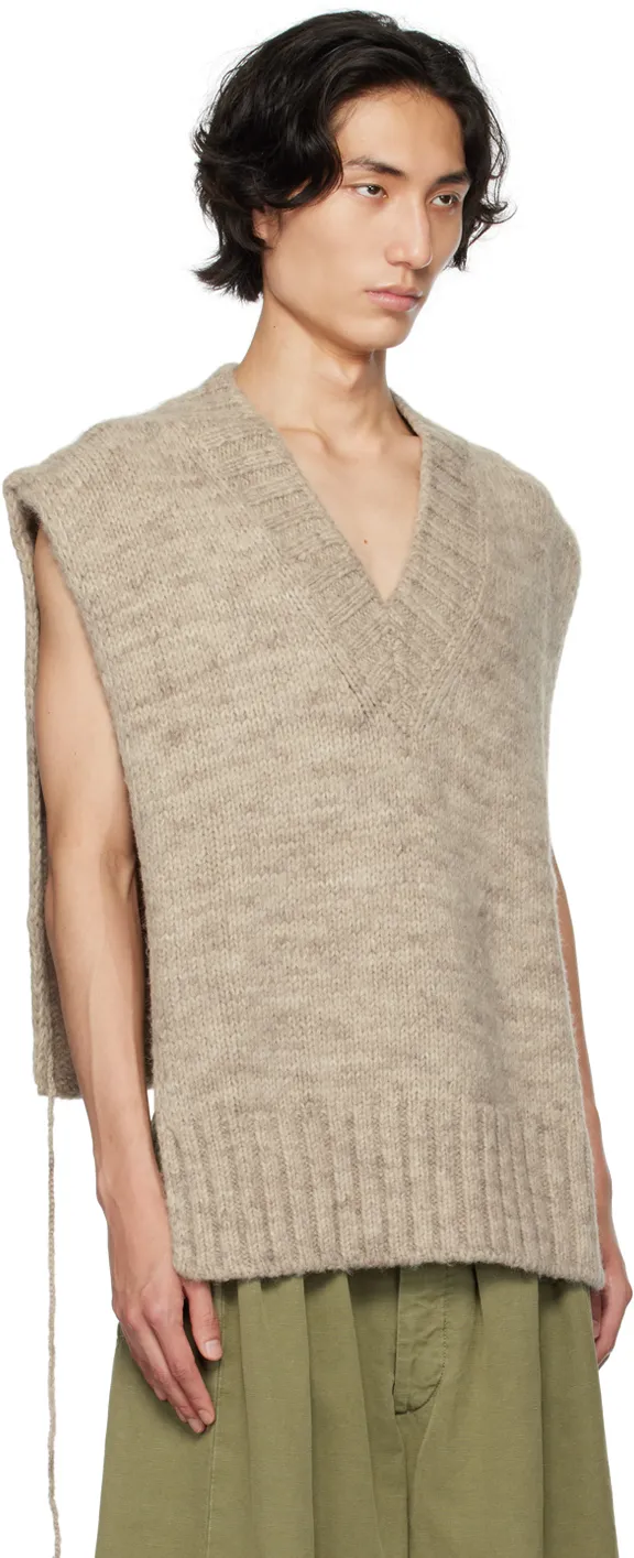 V-Neck Ribbed Knitted Vest
