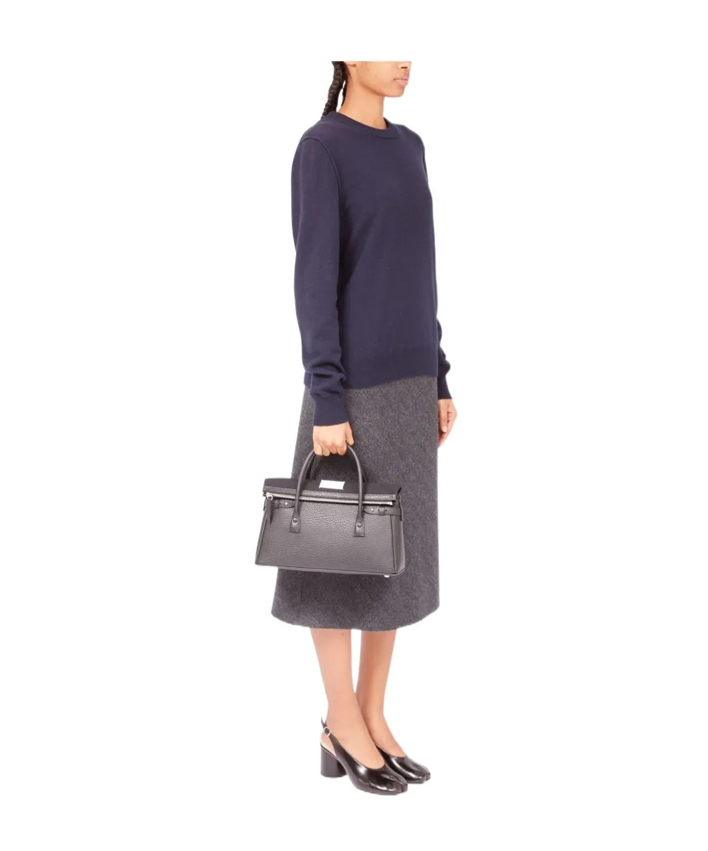 Logo Plaque Top Handle Tote Bag