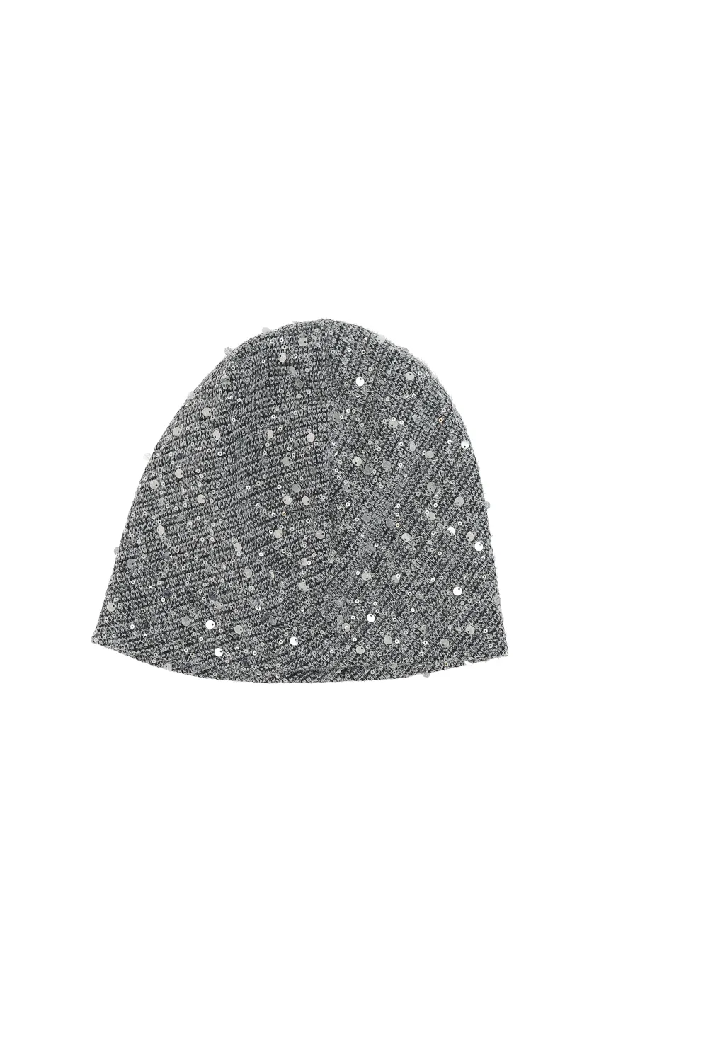 Sequin-Embellished Beanie Hat