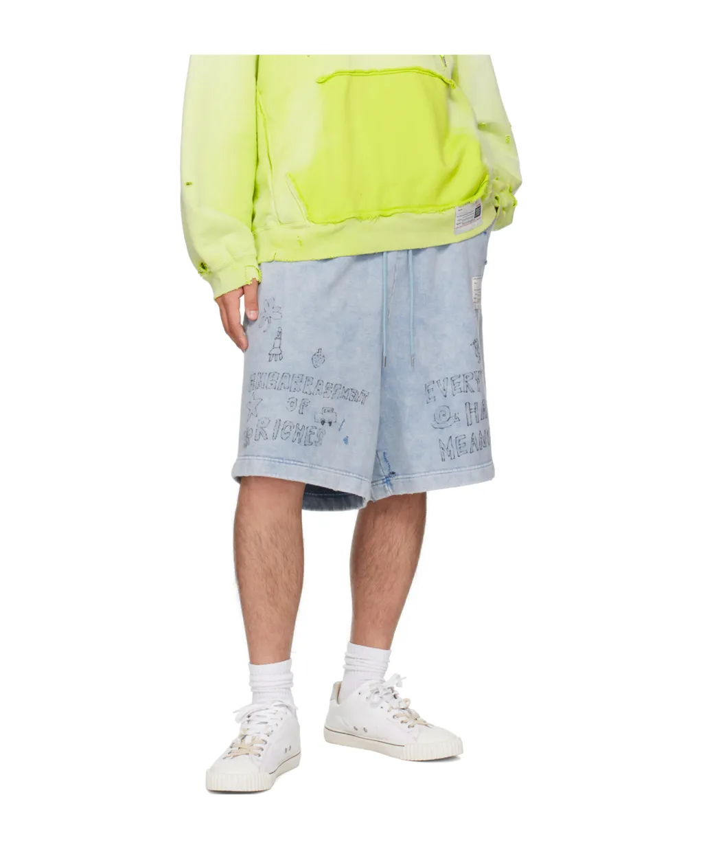 Distressed Drawstring Shorts