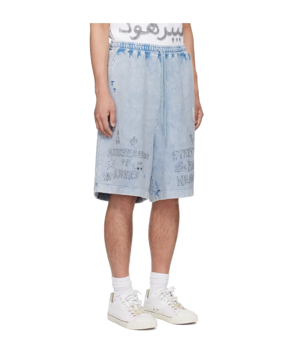 Distressed Drawstring Shorts