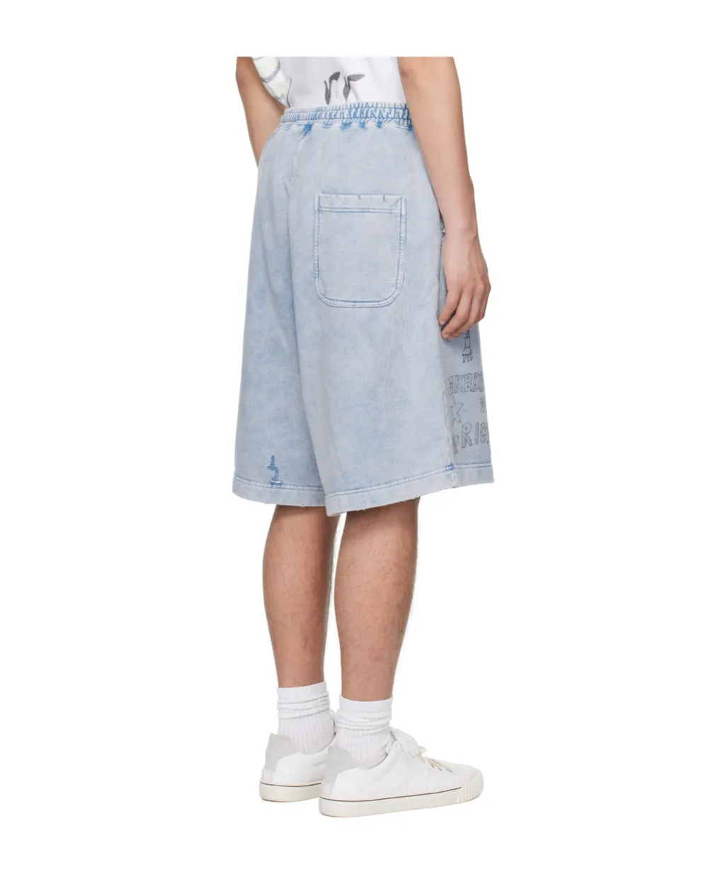 Distressed Drawstring Shorts