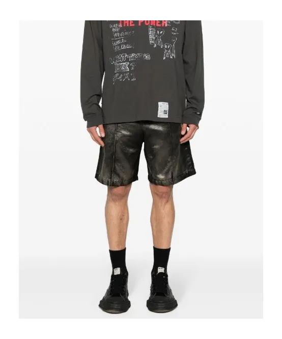 Logo Patch Satin Bermuda Shorts
