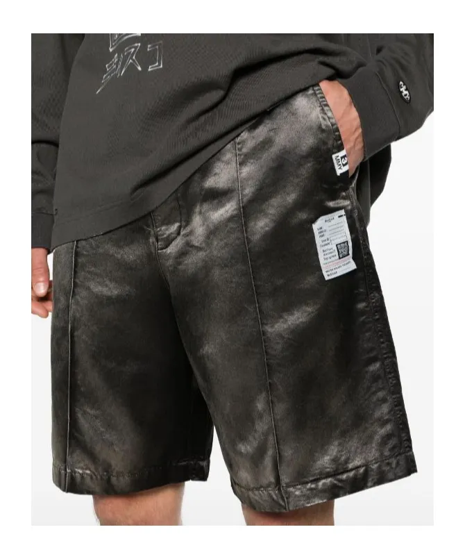Logo Patch Satin Bermuda Shorts