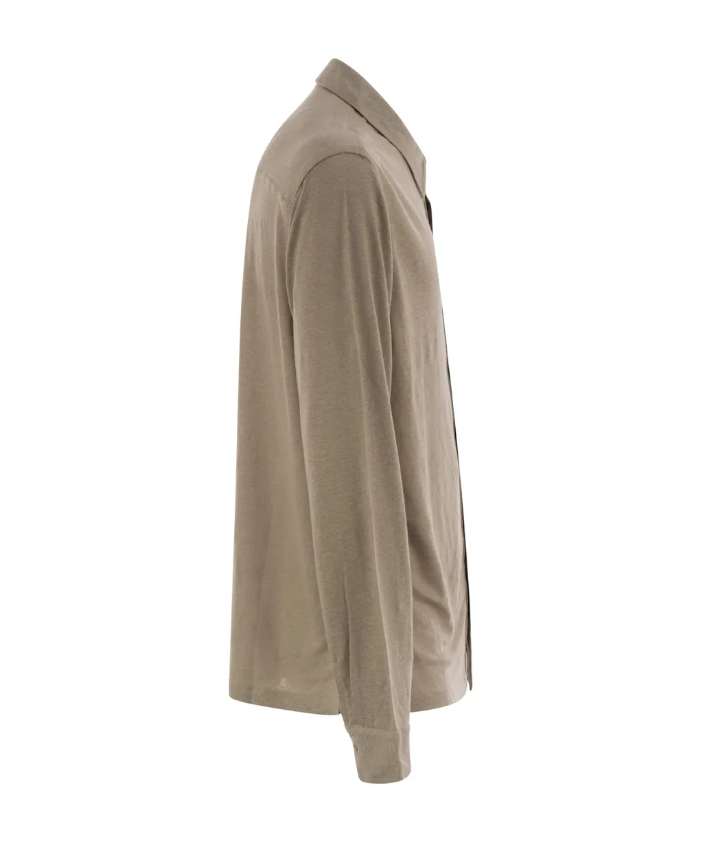 Long-Sleeved Linen Shirt