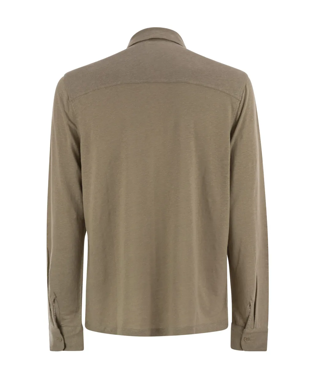 Long-Sleeved Linen Shirt