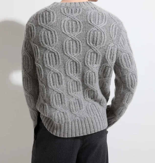 Cable-Knit Crew-Neck Sweater