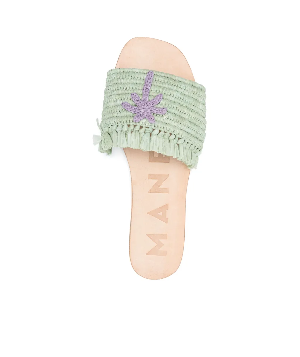 YucatÁN Woven Fringed Slip-On Slides