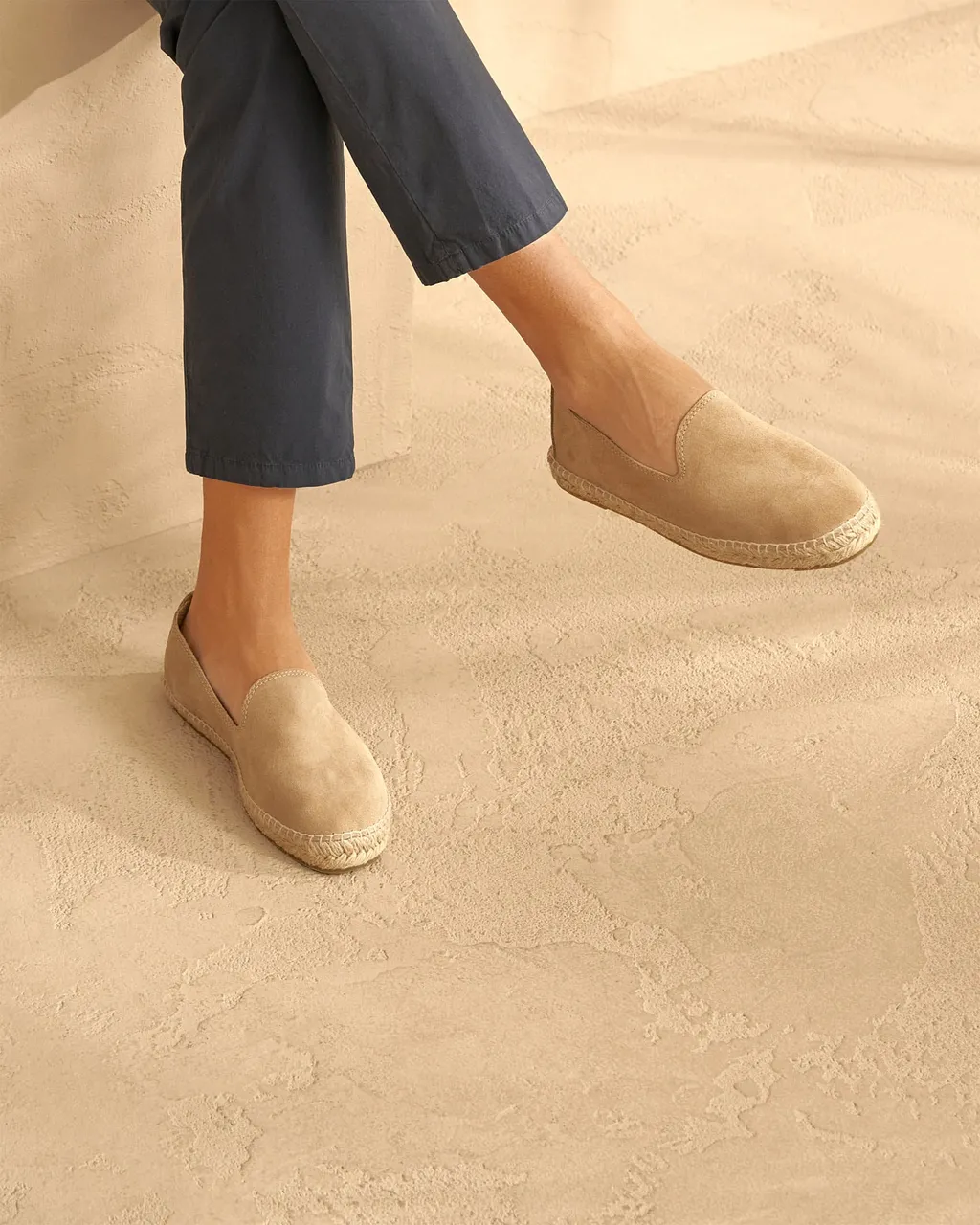 Round-Toe Suede Espadrilles