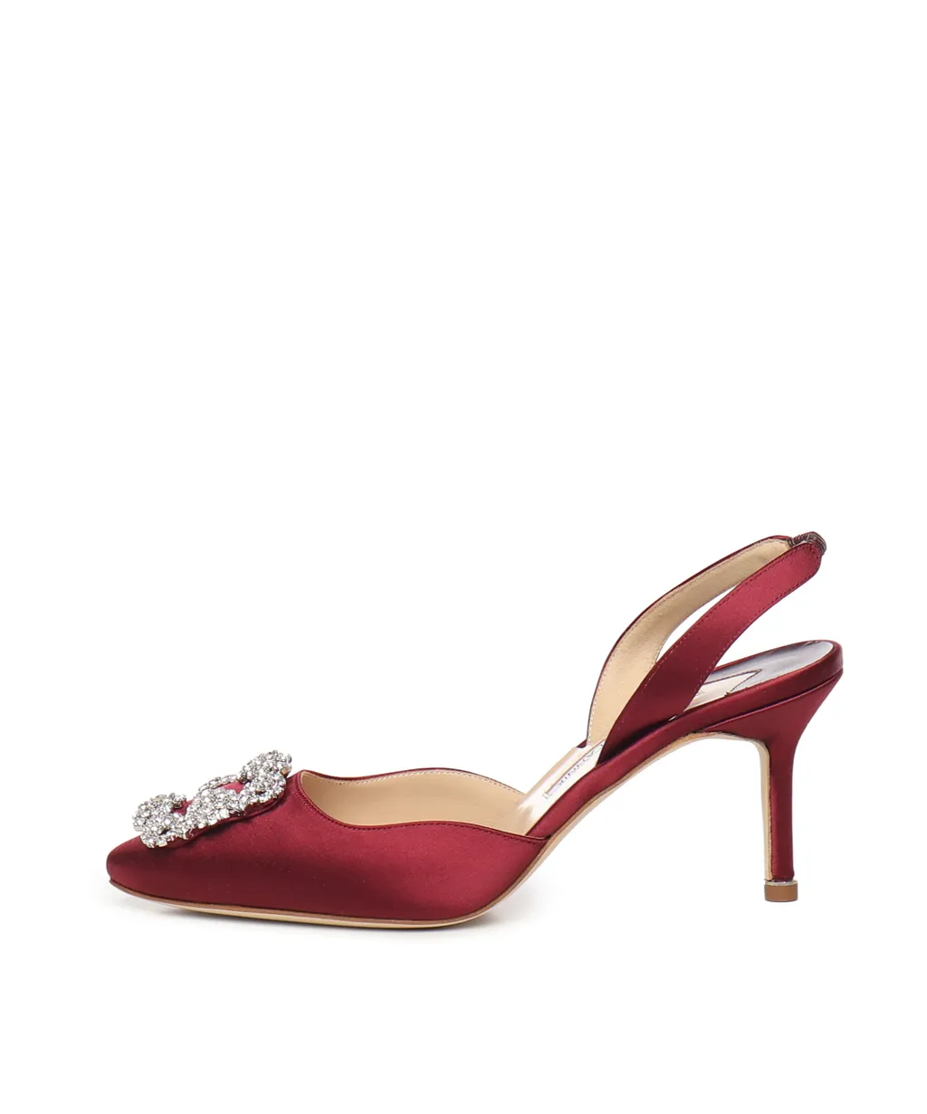 Hangisi Embellished Buckle Slingback Pumps