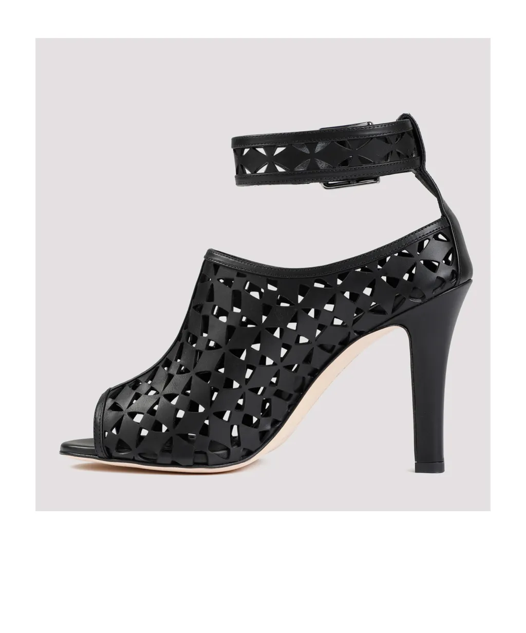 Tingah Laser-Cut Open Toe Sandals