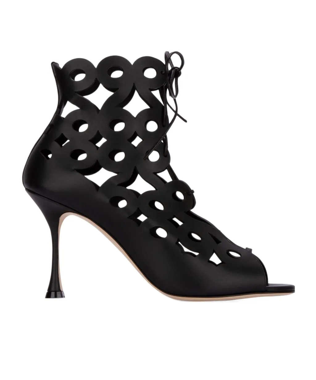 Hollowed-Out High-Heeled Sandals