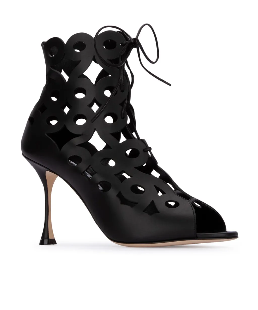 Hollowed-Out High-Heeled Sandals
