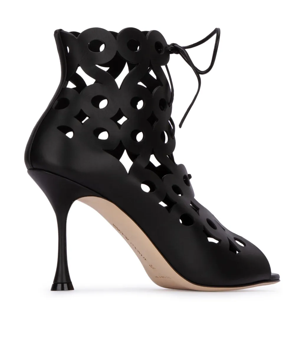 Hollowed-Out High-Heeled Sandals