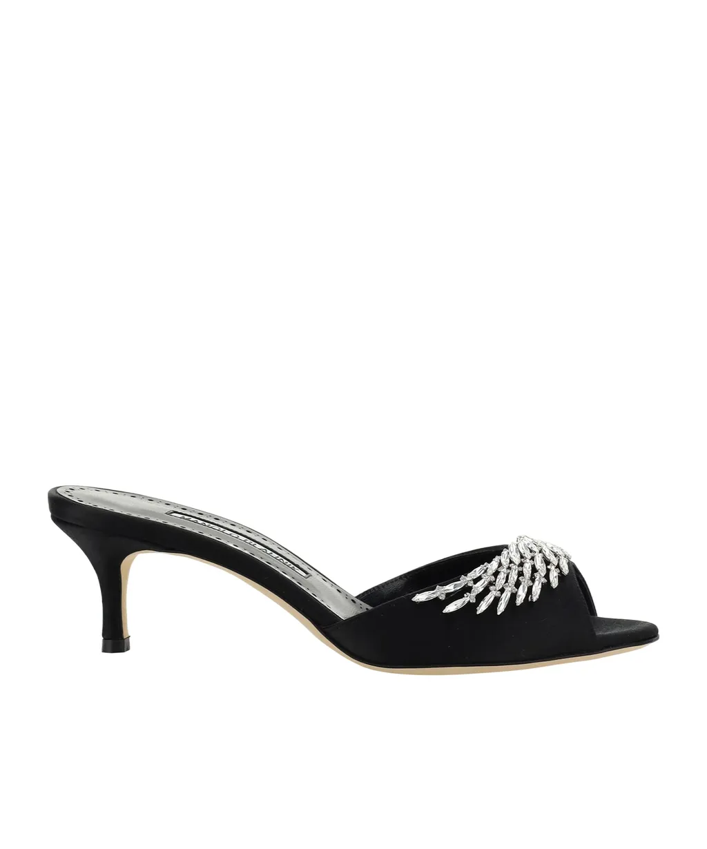 Lumana Embellished Satin Mules