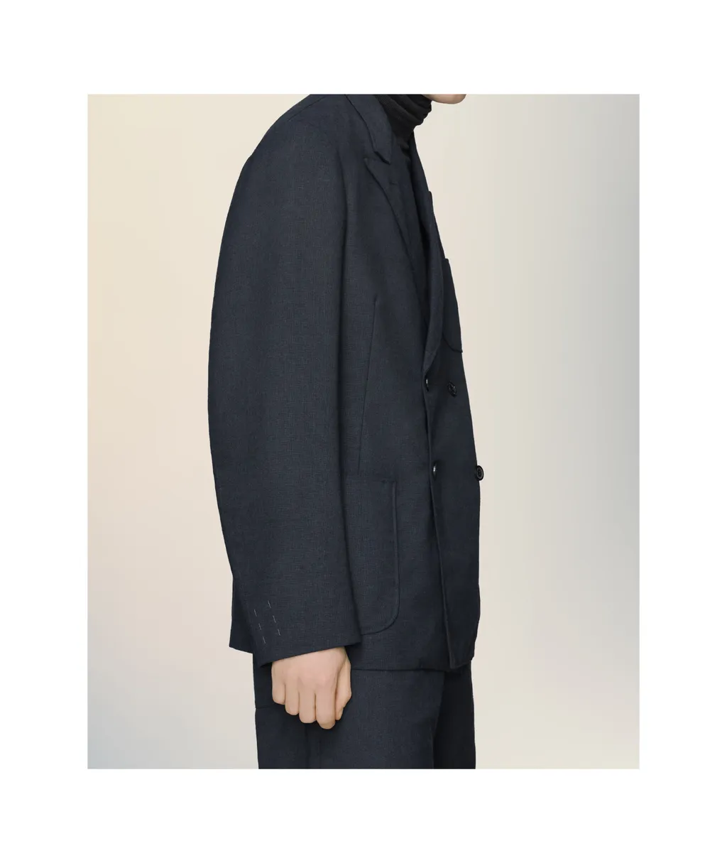 Double-Breasted Peak Lapel Jacket