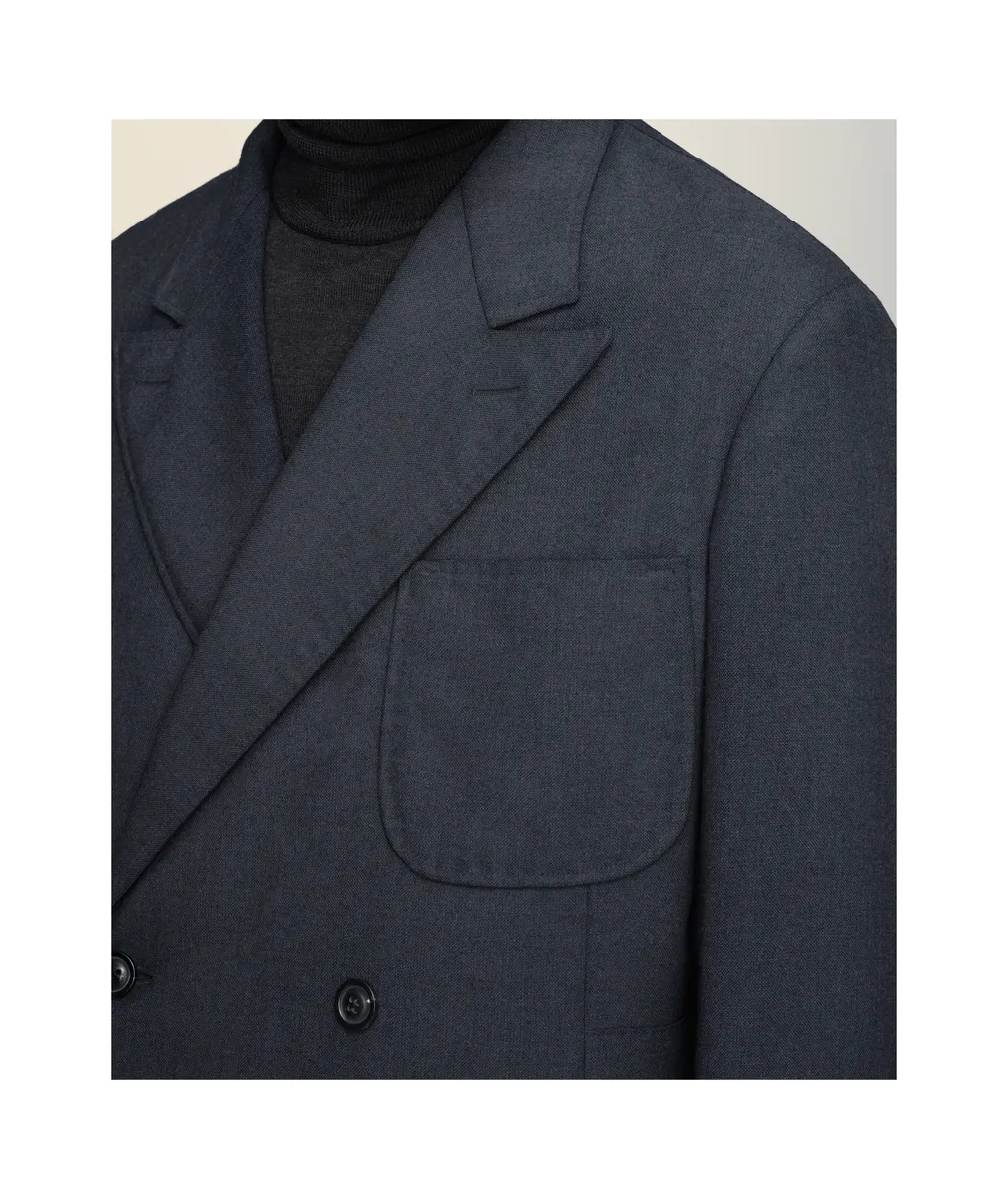 Double-Breasted Peak Lapel Jacket