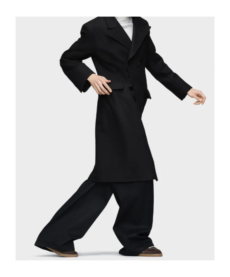 Long Sleeved Double-Breasted Coat