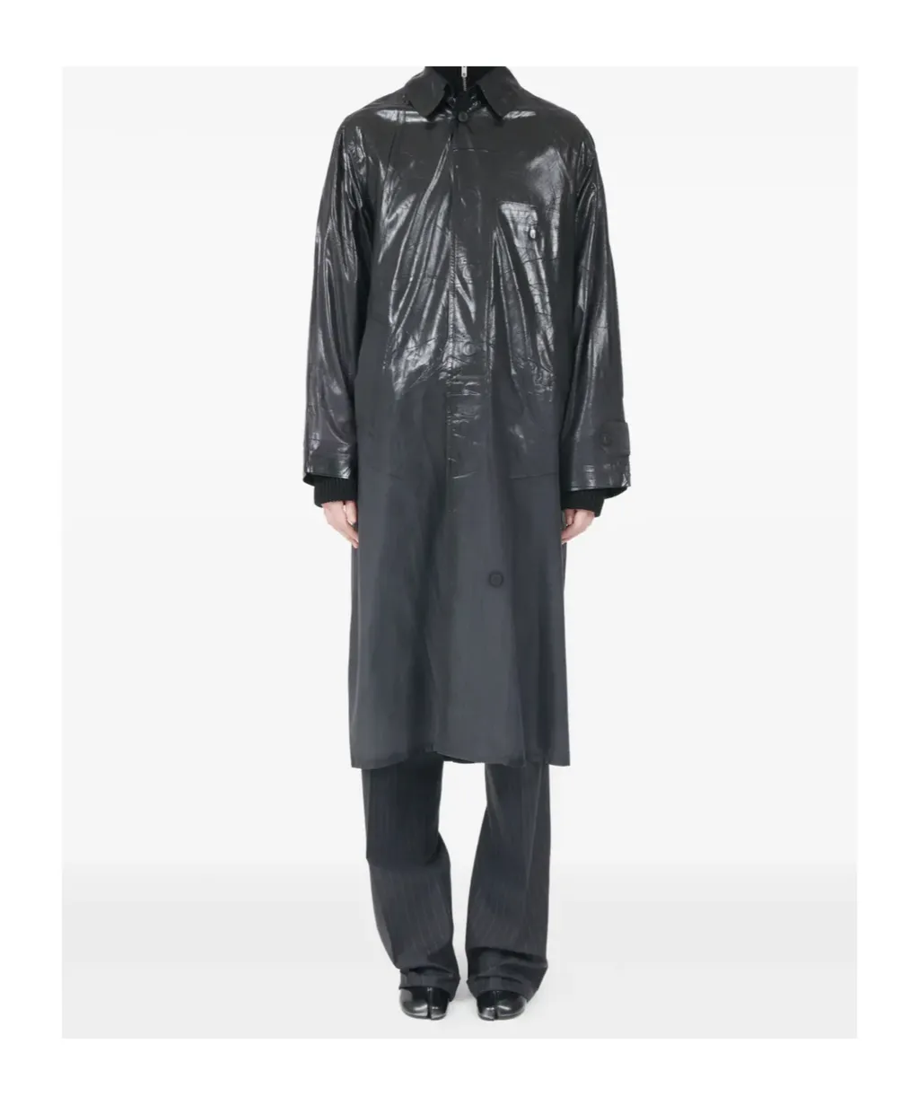 Long Sleeve Coated Trench Coat
