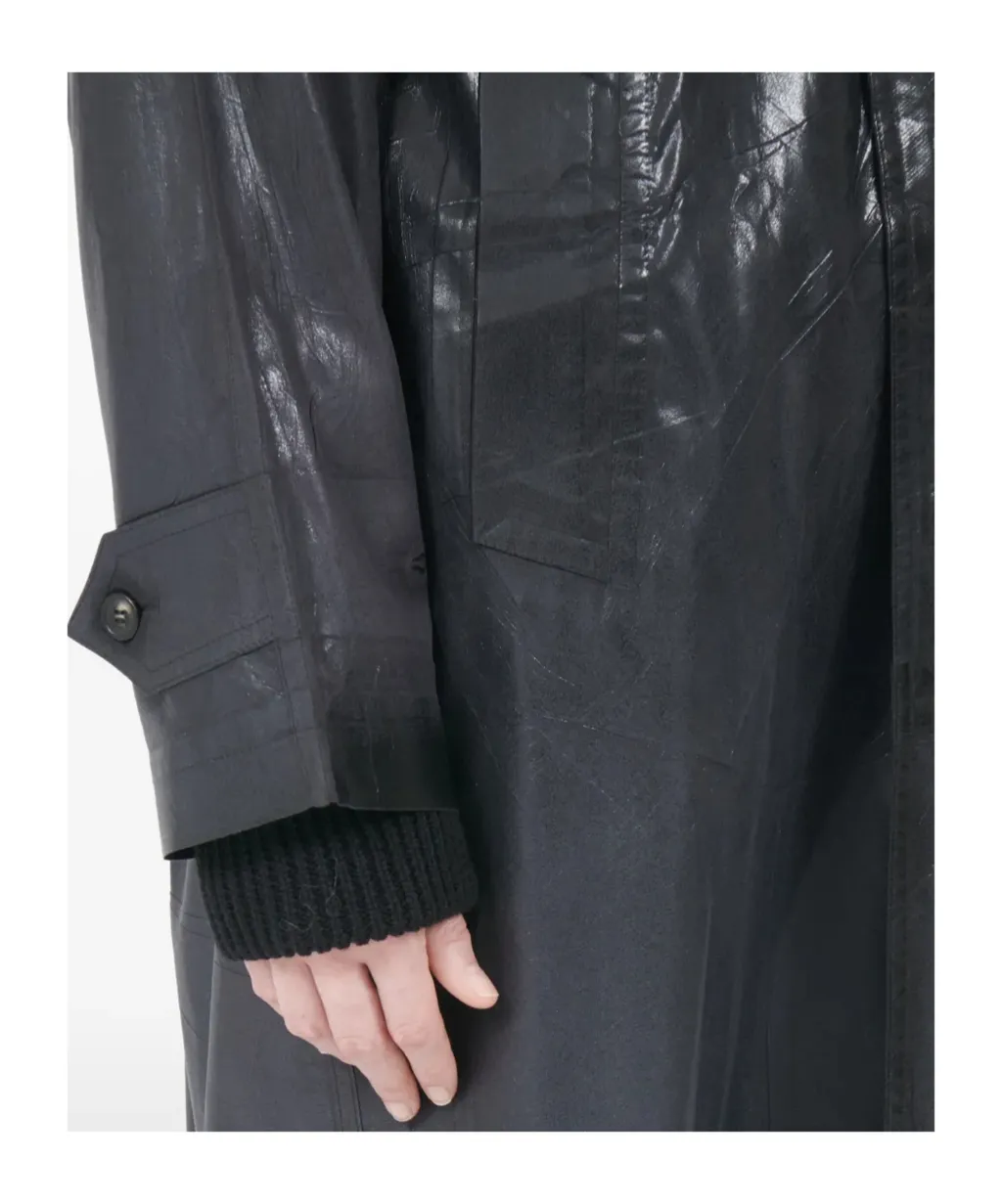 Long Sleeve Coated Trench Coat