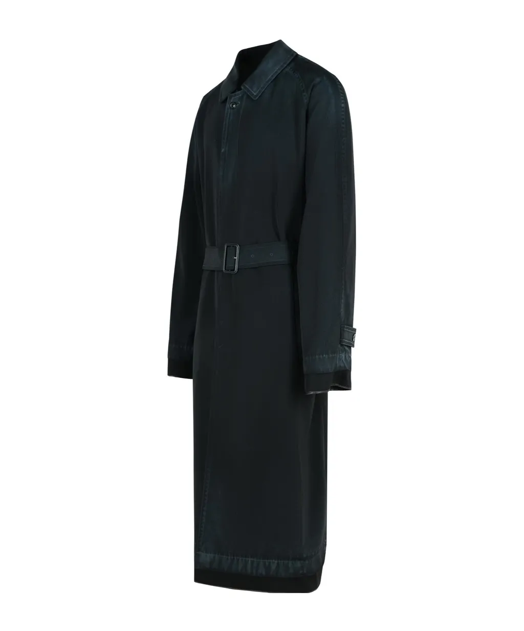 Belted Pointed-Collar Coat