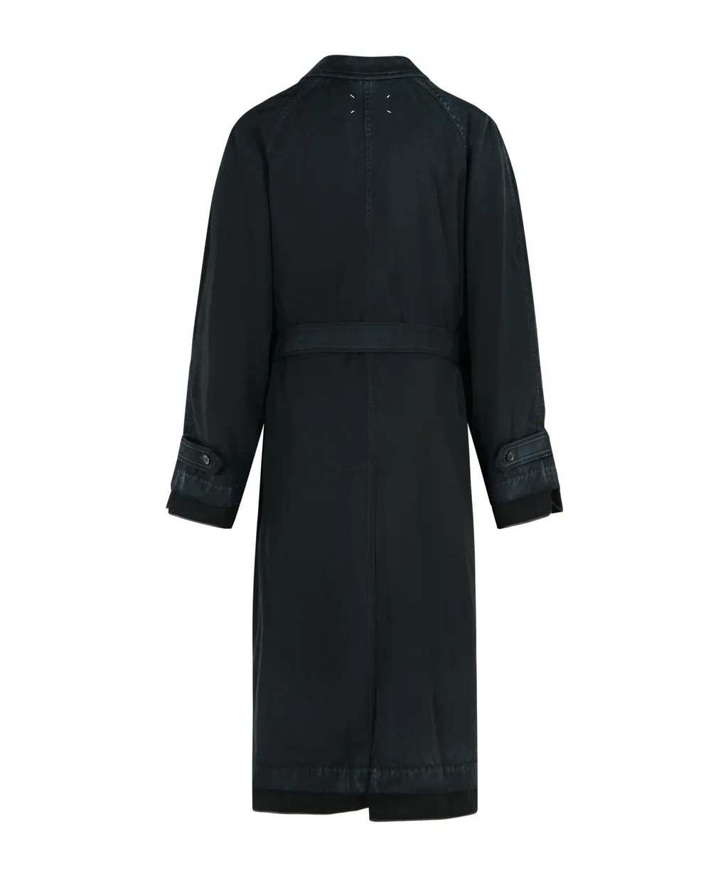 Belted Pointed-Collar Coat