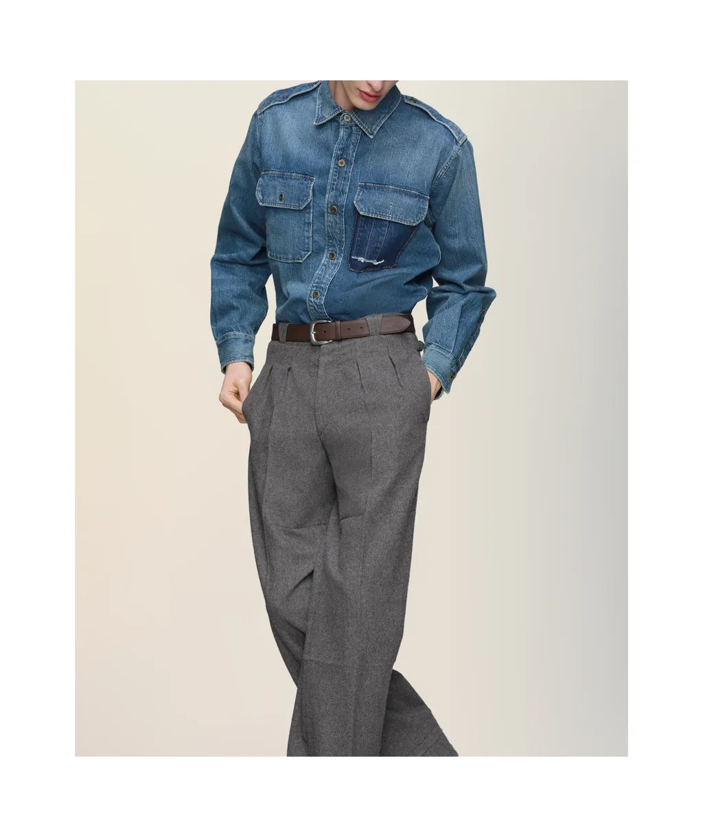 Flap Pocket Denim Shirt