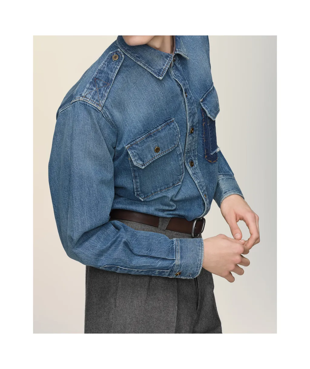 Flap Pocket Denim Shirt