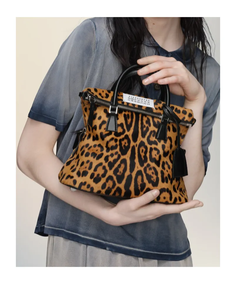 Mini 5Ac Leopard-Print Tote Bag