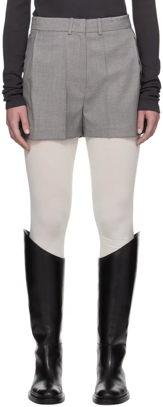 Wool-Blend Twill Shorts