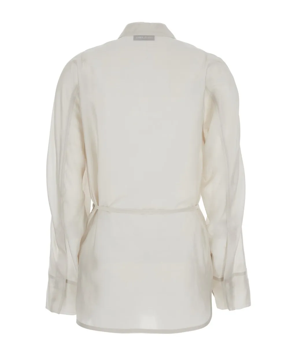 Shirt With Collar And Rear Strap