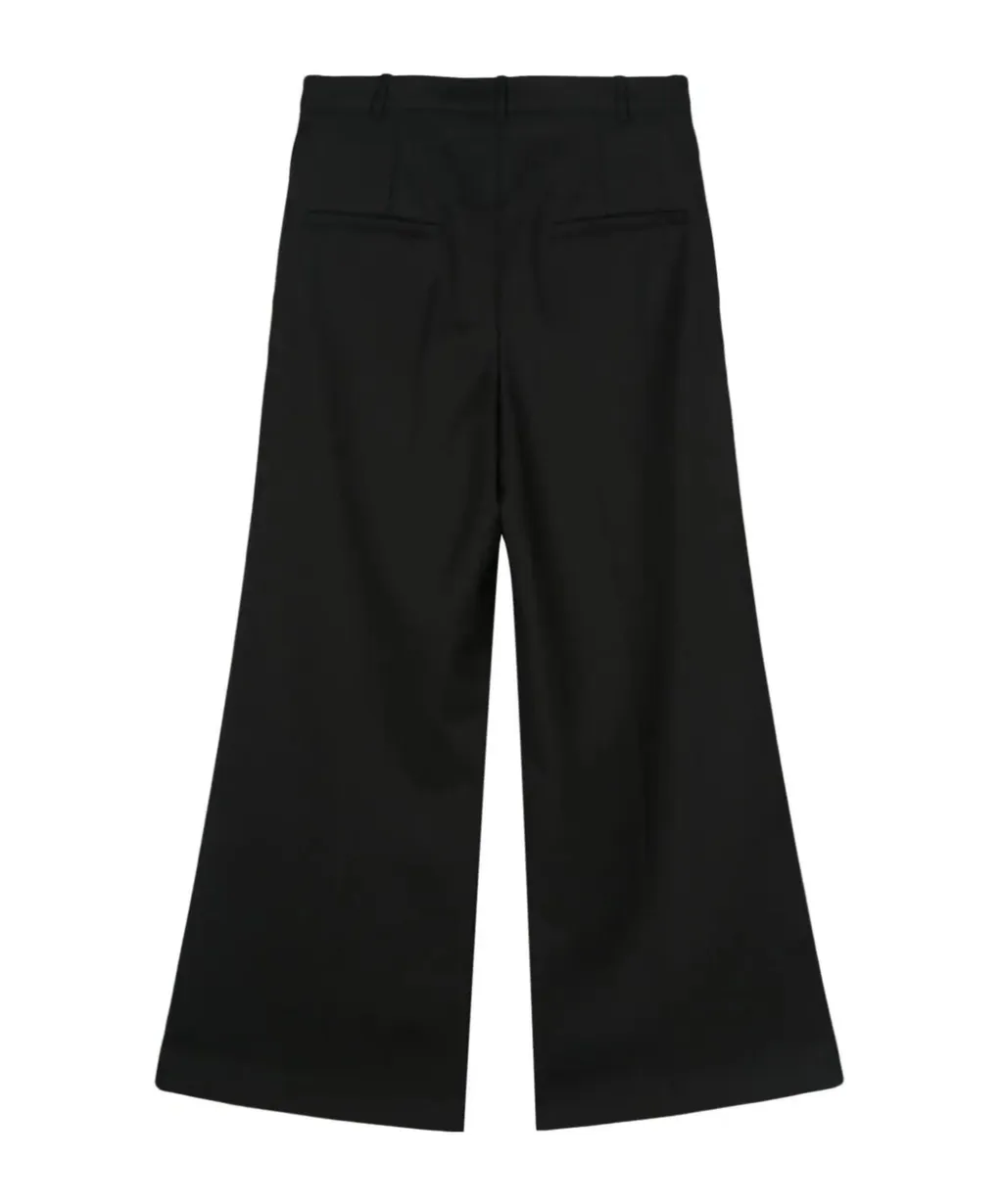Twill Wide-Leg Trousers