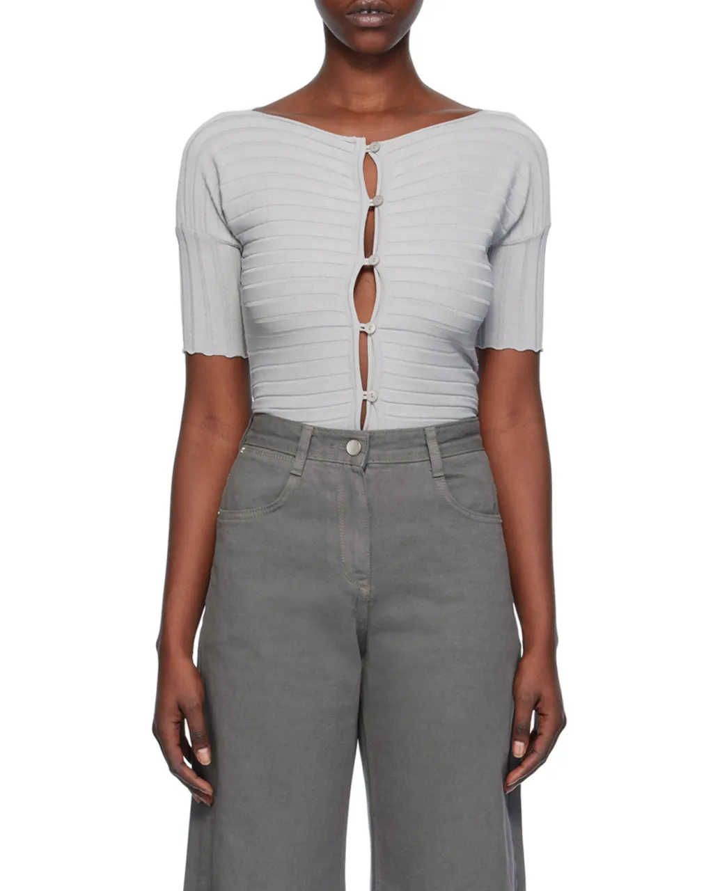 Short-Sleeved Round-Neck Sweater