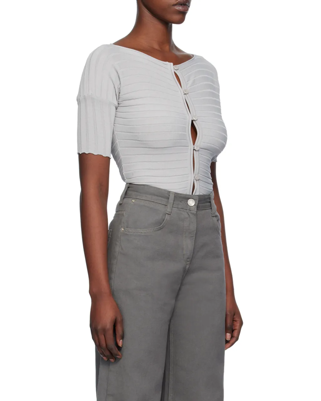 Short-Sleeved Round-Neck Sweater