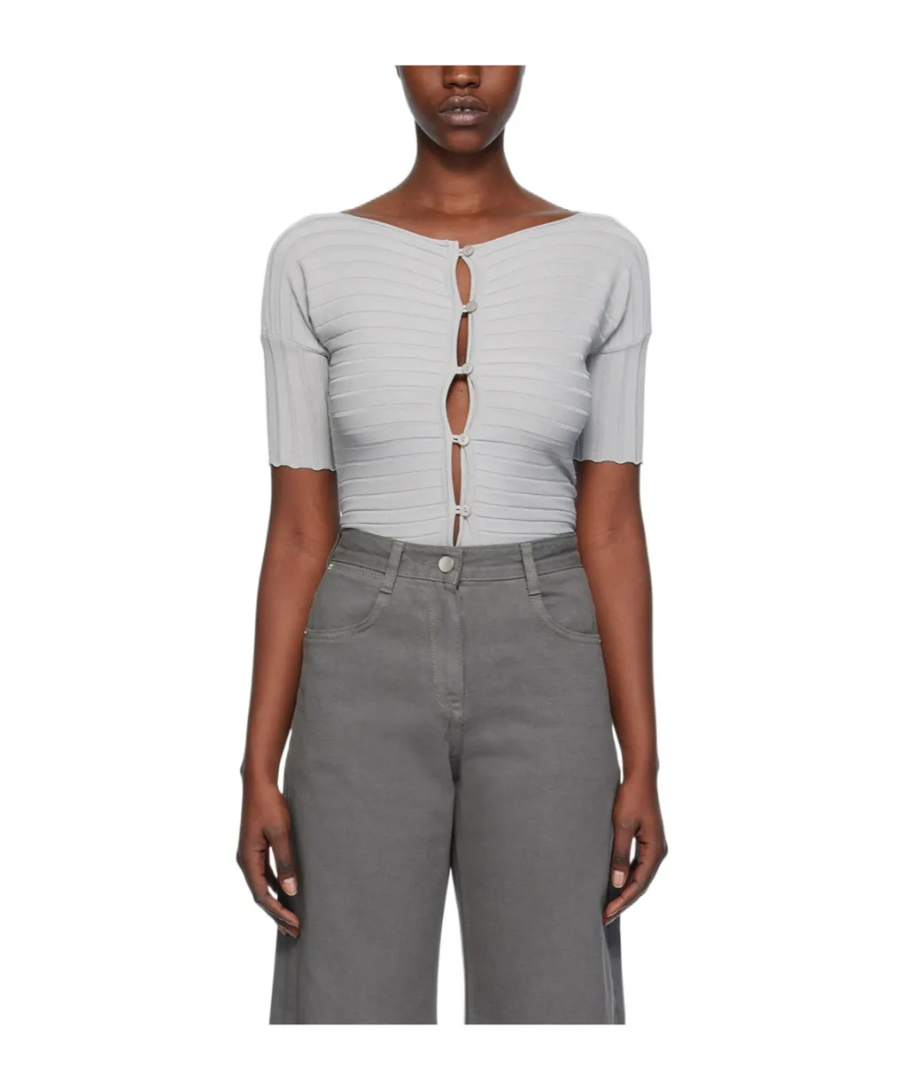 Short-Sleeved Round-Neck Sweater