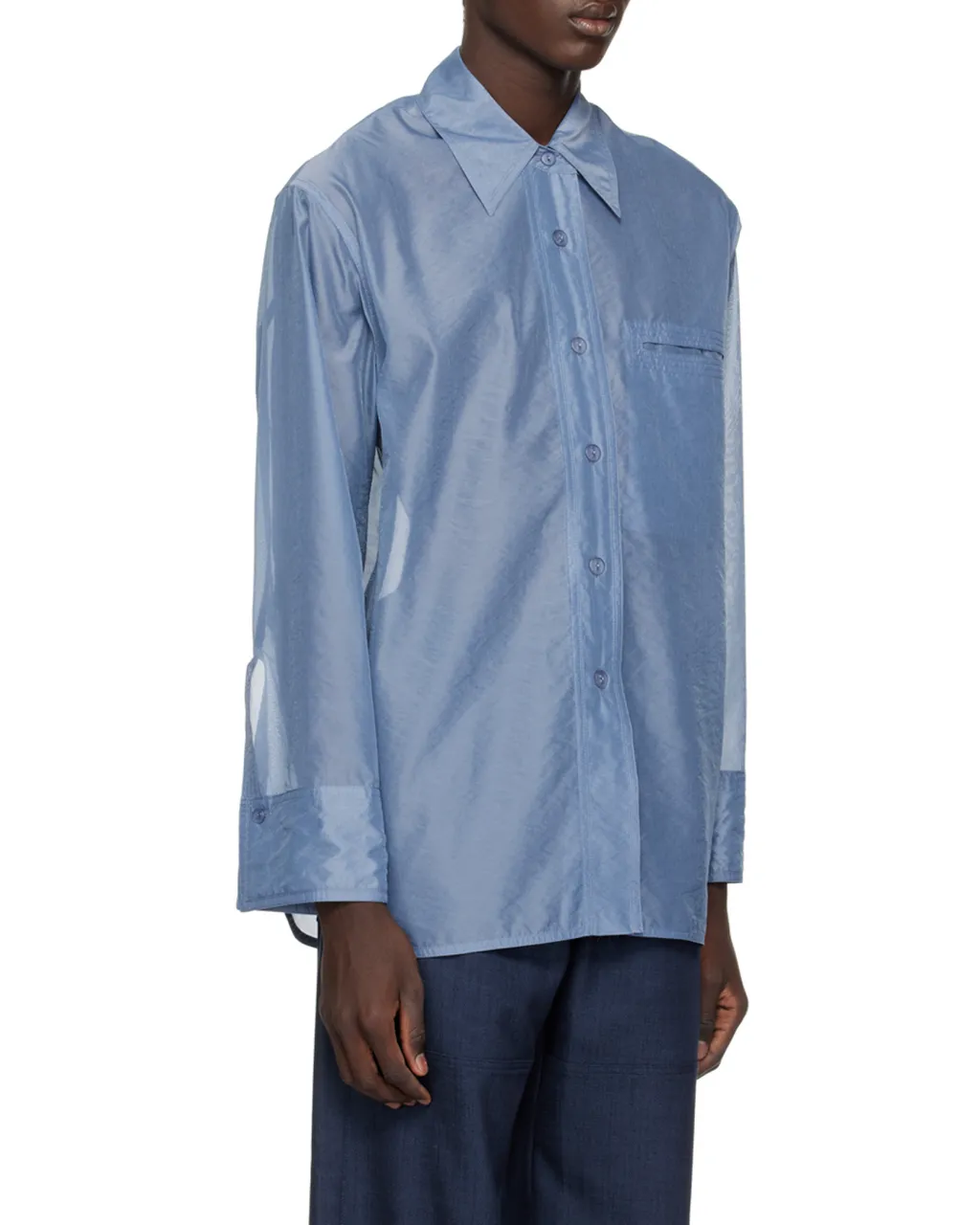 Semi-Sheer Buttoned Shirt