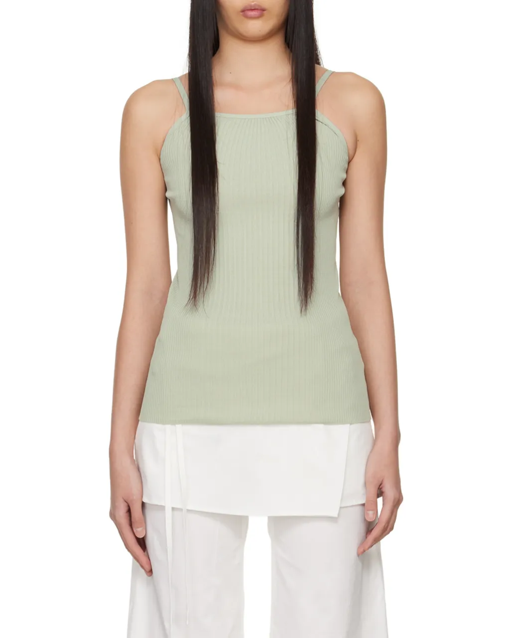 Halterneck Ribbed Tank Top