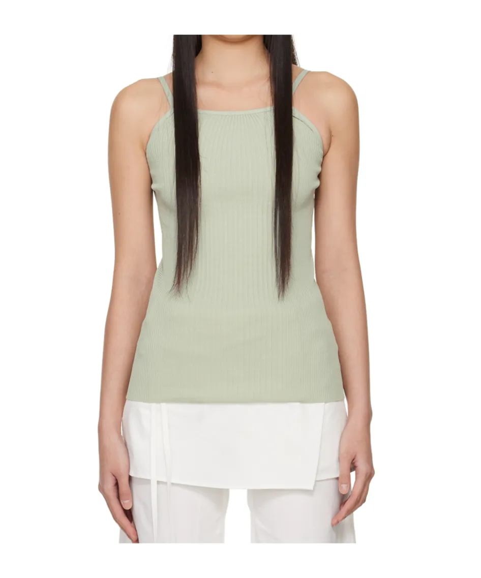 Halterneck Ribbed Tank Top
